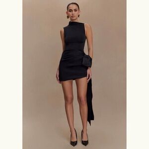 Meshki Black High-Waist Mini Skirt with Bow Size XS